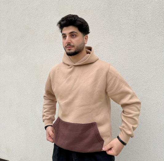 Teddy Grove Beige/Brown 400 GSM Hoodie